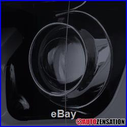 2014-2015 Chevy Silverado 1500 Glossy Black LED Signal Halo Projector Headlights