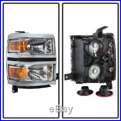 2014-2015 Chevy Silverado 1500 Headlights Headlamps Left+Right 14-15 Lights
