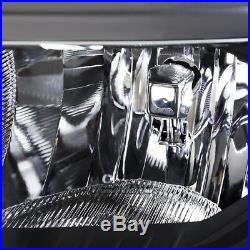 2014-2015 Chevy Silverado 1500 Pickup Black Clear Headlights+Corner Signal Lamps