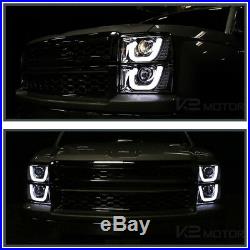 2014-2015 Chevy Silverado 1500 Pickup Dual Halo LED Signal Projector Headlights