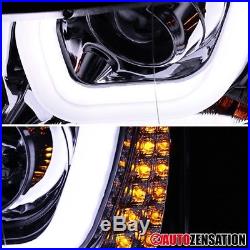 2014-2015 Chevy Silverado Halo LED Signal Projector Headlights Chrome