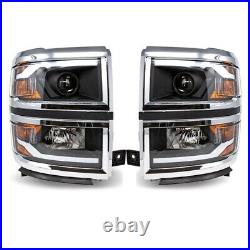 2014-2015 Chevy Silverado Projector Headlights LED Sequential Turn Signal Lamps