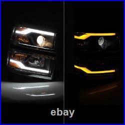 2014-2015 Chevy Silverado Projector Headlights LED Sequential Turn Signal Lamps