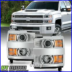2015-2019 Chevy Silverado 2500HD 3500 HD Chrome Projector Headlights Headlamps