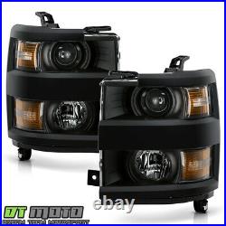 2015-2019 Chevy Silverado 2500 3500 HD Black Projector Headlights Headlamps Pair