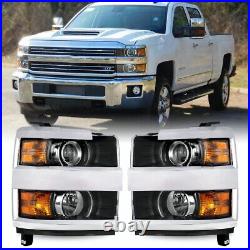 2015-2019 For Chevy Silverado 2500HD 3500HD Chrome Projector Headlights Headlamp