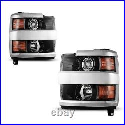 2015-2019 For Chevy Silverado 2500HD 3500HD Chrome Projector Headlights Headlamp