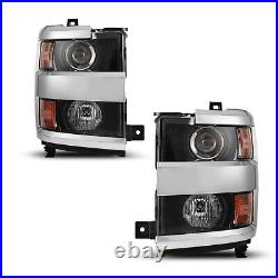 2015-2019 For Chevy Silverado 2500HD 3500HD Chrome Projector Headlights Headlamp