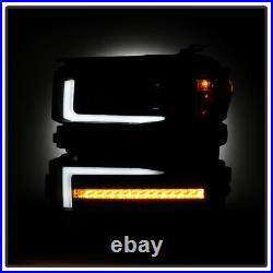 2019-2020 Chevy Silverado 1500 Black LED DRL Tube Sequential Signal Headlights