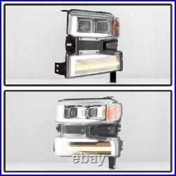 2019-2020 Chevy Silverado 1500 Chrome LED DRL Tube Sequential Signal Headlights