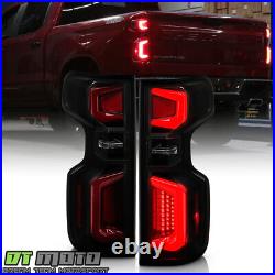 2019-2023 Chevy Silverado 1500 Incandescent Black Smoked LED Tube Tail Lights