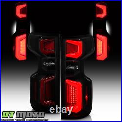 2019-2023 Chevy Silverado 1500 Incandescent Black Smoked LED Tube Tail Lights