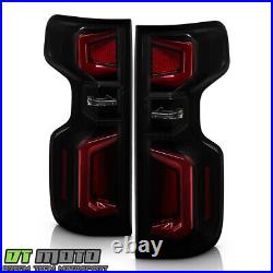 2019-2023 Chevy Silverado 1500 Incandescent Black Smoked LED Tube Tail Lights