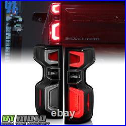 2019-2023 Chevy Silverado 1500 Incandescent Type Black LED Tube Tail Lights