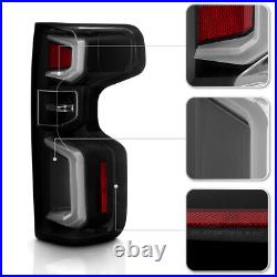 2019-2023 Chevy Silverado 1500 Incandescent Type Black LED Tube Tail Lights