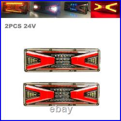 2PCS 24V LED Truck Tail Light Bar Tail Turn Signal Brake Reverse RV Tail Light