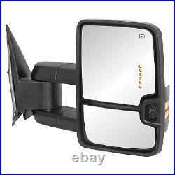 2PCS White Painted Tow Mirrors Turn Signals For 03-07 Chevy Silverado GMC Sierra