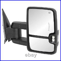 2PCS White Painted Tow Mirrors Turn Signals For 03-07 Chevy Silverado GMC Sierra