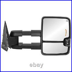 2PCS White Painted Tow Mirrors Turn Signals For 03-07 Chevy Silverado GMC Sierra