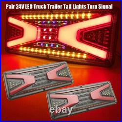 2Pack 24V LED Truck Trailer Tail Light Trailer Brake Turn Signal Indicator Lamp