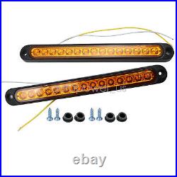 2X 10 Sealed Truck Trailer Light Bar LED Turn Signal Tail Light Strip Amber