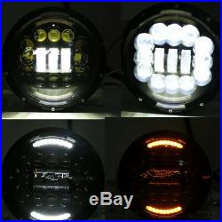2X IP67 7 Car Headlight DRL Turn Signal Light H4 H13 For JEEP Wrangler Off-road