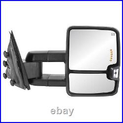 2X White Painted Power Tow Mirrors Turn Signal For 14-19 Silverado Sierra 1500