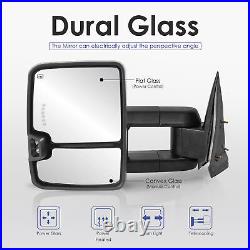 2X White Painted Tow Mirrors withTurn Signals For 03-07 Chevy Silverado GMC Sierra