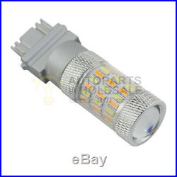 2× Dual 3157 4157NA 60SMD LED Switchback White Amber Turn Signal Light DRL Bulbs