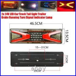 2x 24V 21W LED Truck Tail Light Trailer Brake Running Turn Signal Indicator Lamp