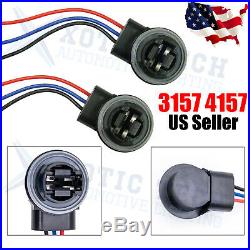 2x 3157 3357 4157 Brake Turn Signal Light Socket Harness Wires For LED or Stock