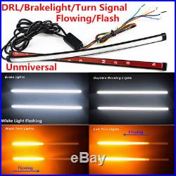 2x 45cm Switchback Flowing Car DRL LED Knight Rider Light Strip Tube Turn Signal