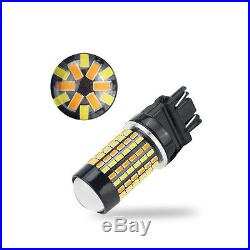 2x Dual Colors 3157 4157NA LED Switchback White Yellow Turn Signal Light Bulbs