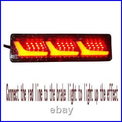 2x LED Truck Tail Light Auto Brake Running Turn Signal Reverse Indicator Lamp