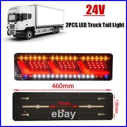 2x LED Truck Trailer Tail Light Brake Turn Signal Reverse Indicator Lamp 12800lm