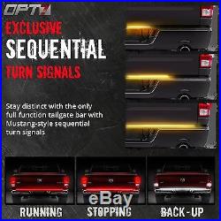 48 TRIPLE LED Tailgate Bar Sequential Turn Signal Truck Backup Brake Light Glow