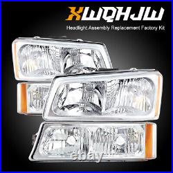4X Headlights For 2003-2006 Chevy Silverado 1500 LED DRL Sequential Turn Signal