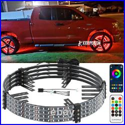 4pcs 17.5'' RGB LED Wheel Ring Lights withTurn Signal For Chevrolet Silverado 1500