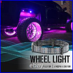 4pcs 17.5'' RGB LED Wheel Ring Lights withTurn Signal For Chevrolet Silverado 1500