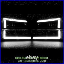 4pcs Led Bar Black Headlights Fit 03-07 Chevy Silverado 1500 2500 3500 Avalanche