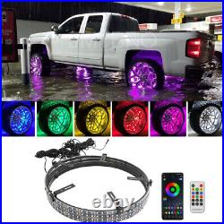 4x 17.5'' RGB Wheel Ring Lights LED Rim Light For Chevy Silverado 1500 2500 3500