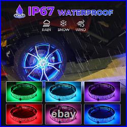 4x 17.5'' RGB Wheel Ring Lights LED Rim Light For Chevy Silverado 1500 2500 3500