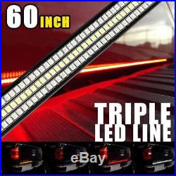 60INCH Triple Row Tailgate LED Light Bar Turn Signal Brake Reverse Offroad Truck