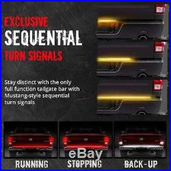 60Inch Triple Row LED Tailgate Light Bar Sequential Turn Signal Brake Lamp Rear