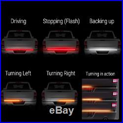 60 TRIPLE LED Tailgate Bar Sequential Turn Signal Flash Strobe Brake Light Rear
