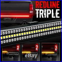 60 Triple LED Tailgate Bar Sequential Turn Signal Amber Rigid Brake Rear Light