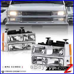 88-93 Chevy Silverado C1500 Chrome Headlight Bumper Smoke Taillamp LED 3RD Brake