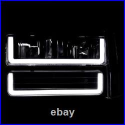88-93 Chevy Silverado Truck Headlights + Turn Signal+ 4 Corners Smoke LED U DRL
