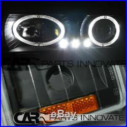 94-98 Chevy C10 C/K Tahoe Black Halo Projector Headlights with Bumper Corner Lamps