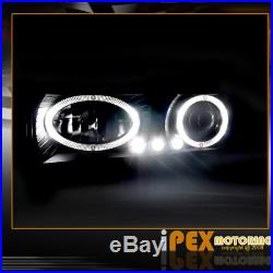 94-98 Chevy Silverado 8PCs Dual Halo LED Projector Headlight With Signal Lights
